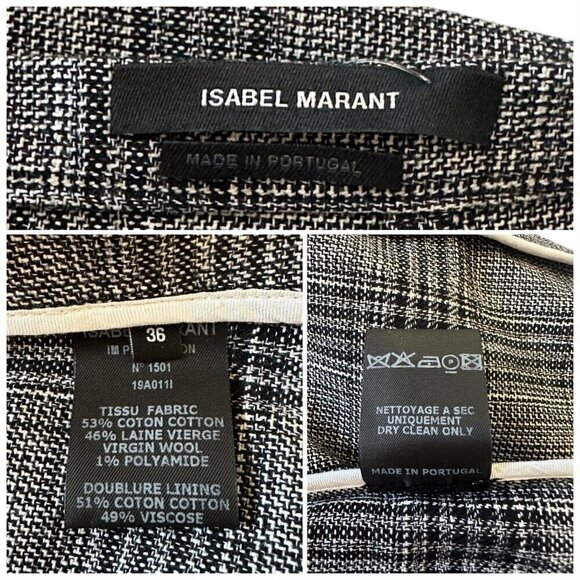 Isabel Marant Doleyli Draped Checked Cotton-blend Mini Skirt, Size 36EU, NWT - Picture 6 of 15